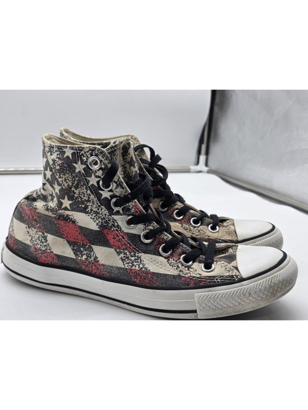 Converse Chuck Taylor All Star Shoes Mens Size 9.5 Flag High Top Canvas Sneakers
